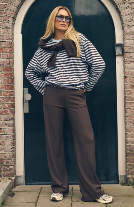 Broek Mira Elastic Twill Jersey Deep Brown FW261220206 L32