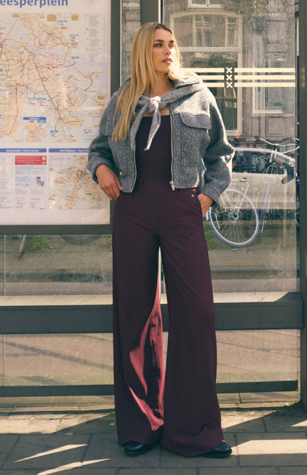 Broek Mira Elastic Twill Jersey Burgundy Red FW261220206 L32