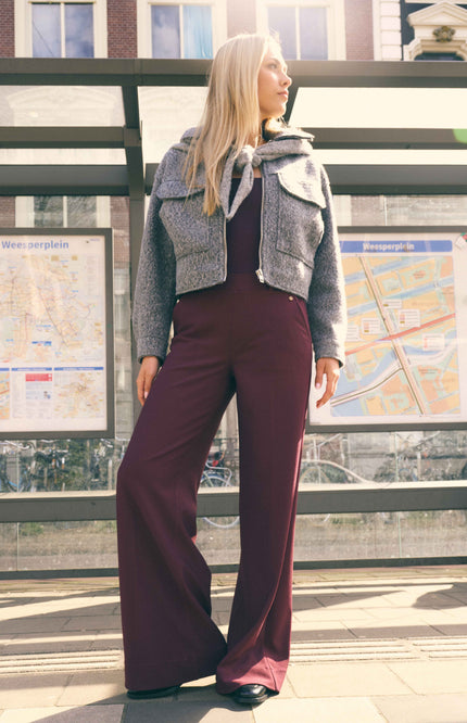 Broek Mira Elastic Twill Jersey Burgundy Red FW261220206 L32