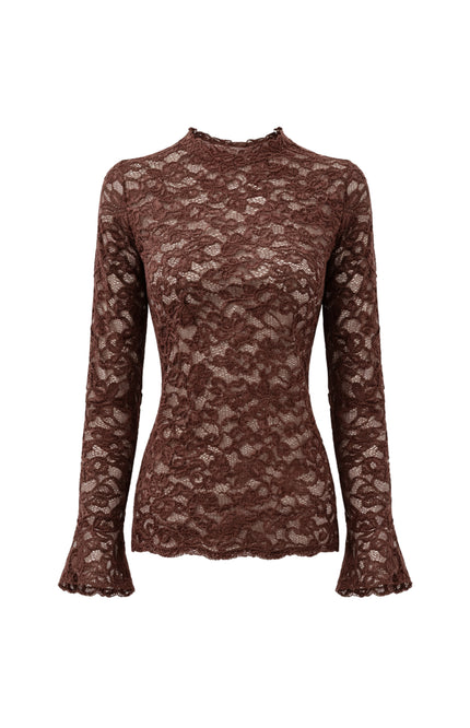Top Velvet Stretch Lace Chocolate C65-21-401