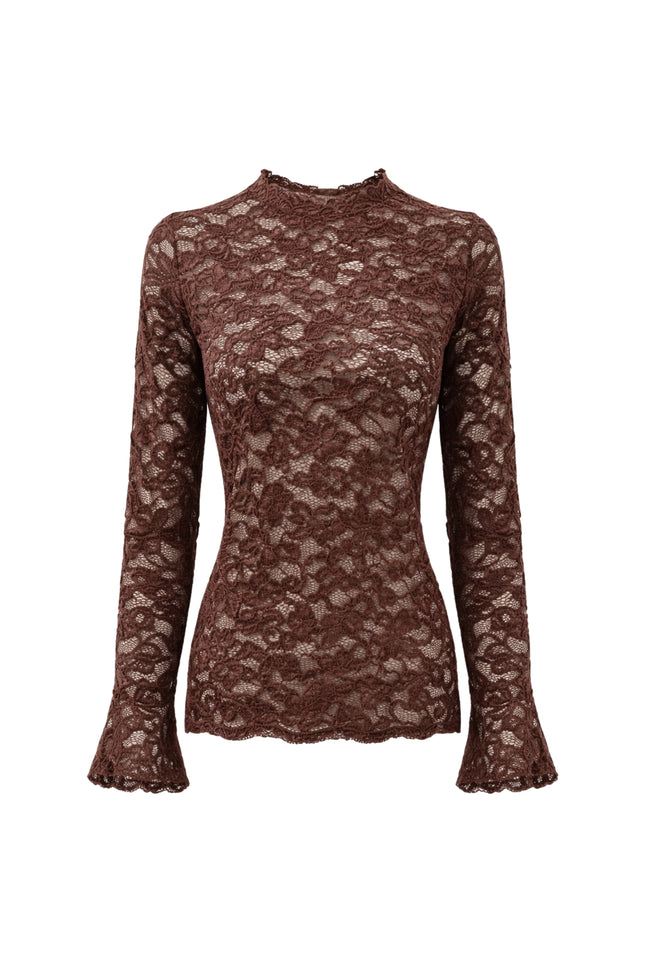 Top Velvet Stretch Lace Chocolate C65-21-401