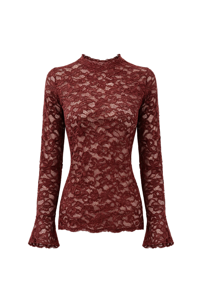 Top Velvet Stretch Lace Pomegranate C65-21-401