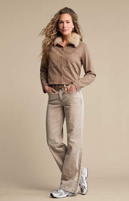 Broek Colette & Belt Washed Twill Color Truffle SRB5080 L33
