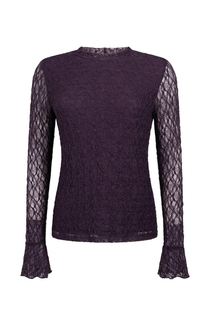 Top Flared Cuff Aubergine Noir C20-22-401
