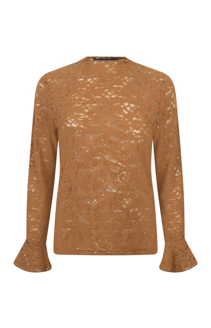 Top Flared Cuff Lace Cinnamon C36-22-401