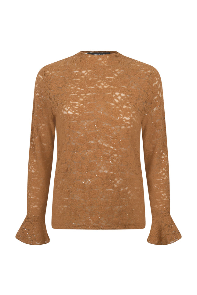 Top Flared Cuff Lace Cinnamon C36-22-401