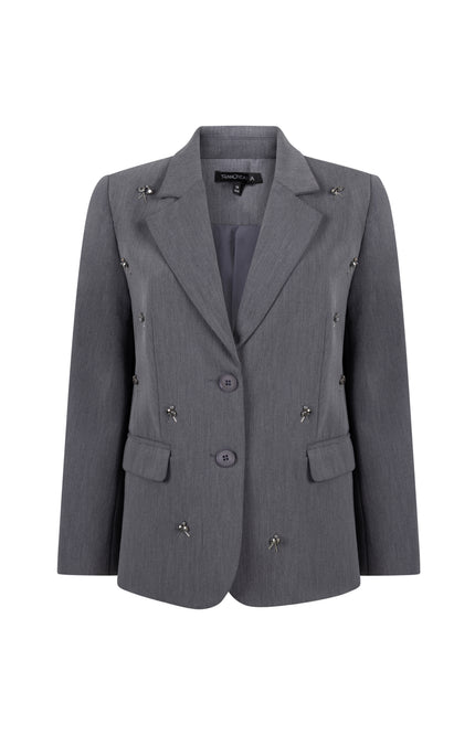 Blazer Embellished Graphite Melange C40-22-801