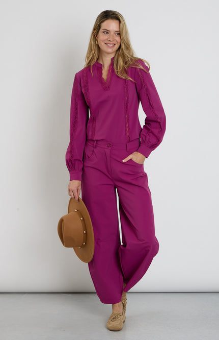 Travel Top Lace Magenta Purple 202776