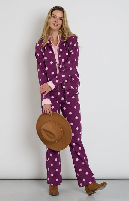 Heavy Travel Broek Dot Structure Print Magenta Purple 202136