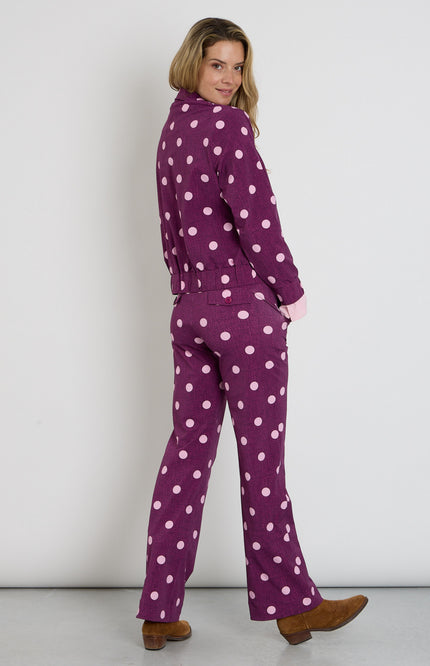 Heavy Travel Broek Dot Structure Print Magenta Purple 202136