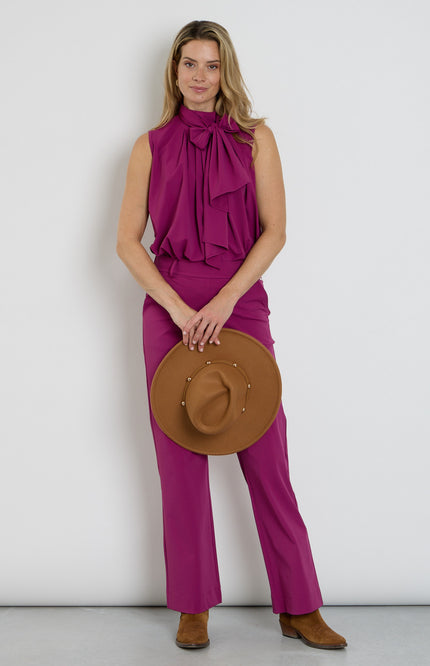 Travel Blouse Bow Magenta Purple 202830