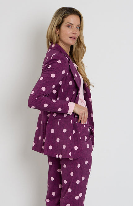 Travel Blazer Dot Structure Print Magenta Purple 202102
