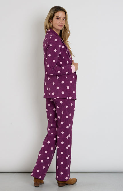 Travel Blazer Dot Structure Print Magenta Purple 202102