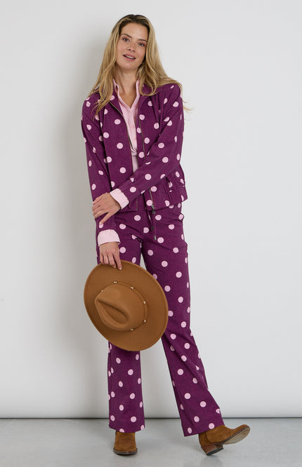 Travel Jacket Oversized Dot Structure Print Magenta Purple 202868