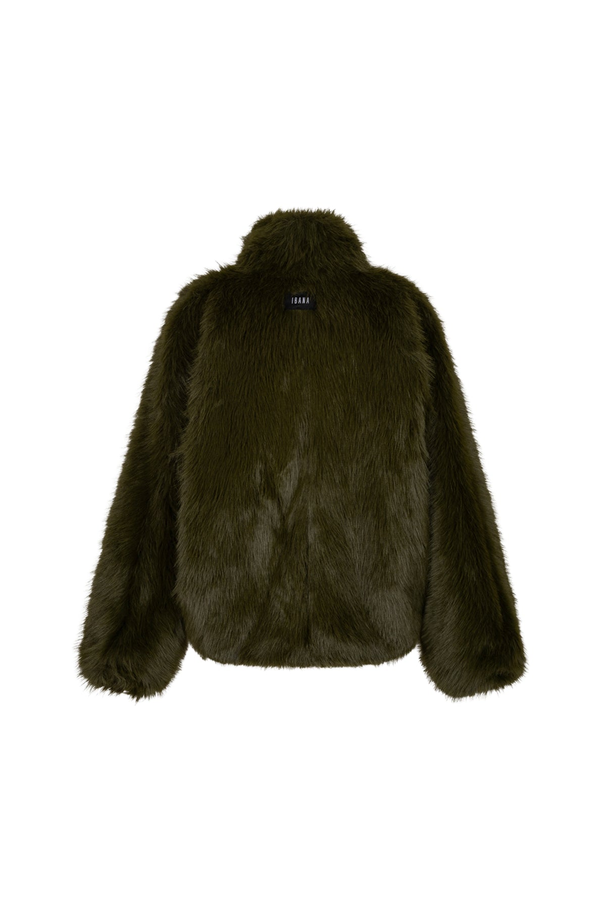 Donkere Ibana Ceca utility jas met capuchon en praktische zakken, geschikt voor casual en outdoor gebruik.