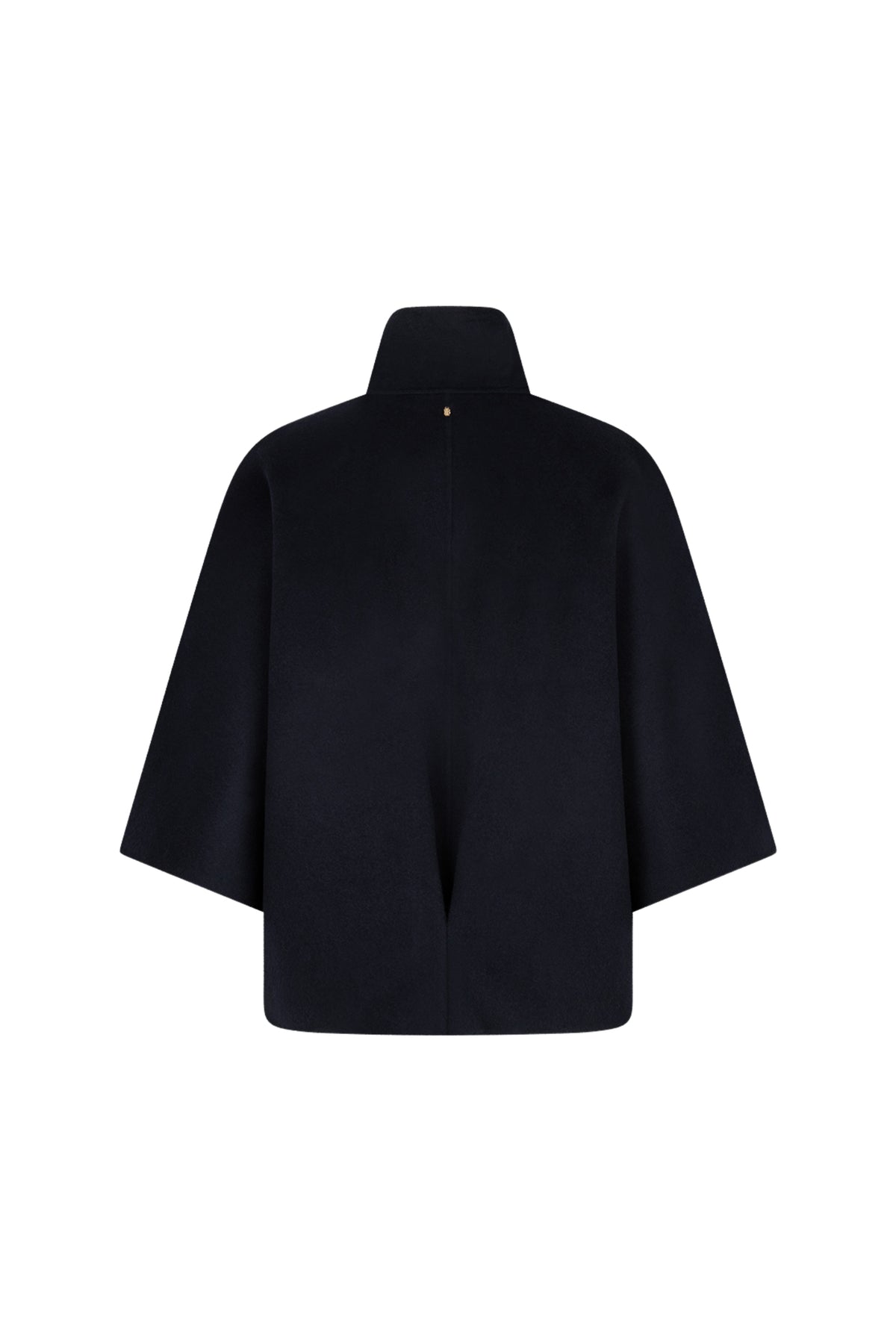 Ibana Ciska jas in diepe navy kleur, gewatteerd met capuchon en ritssluiting, geschikt voor koud weer.