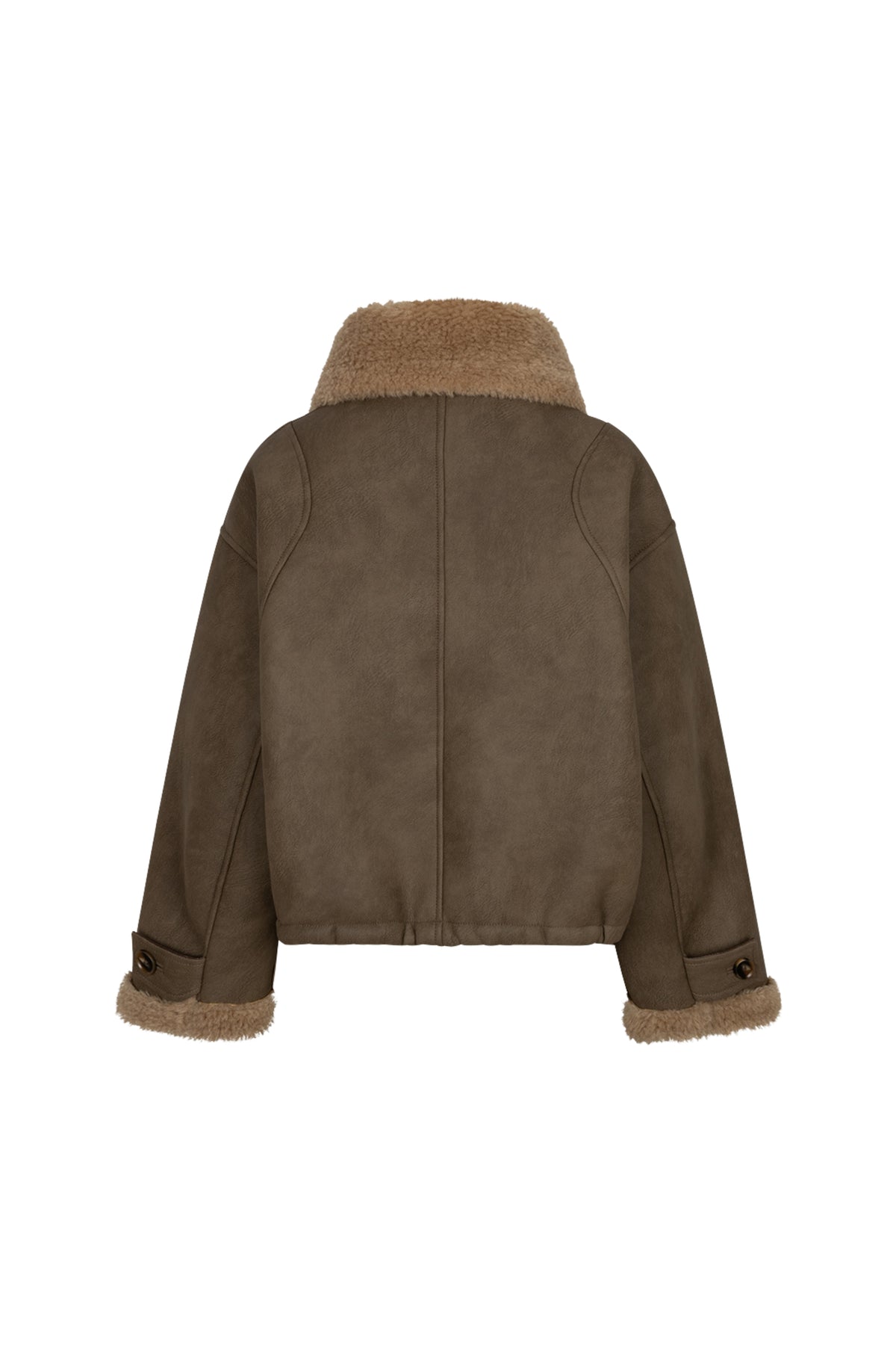 Lichte Ibana Jesmay jas in bruin-groene tinten, met capuchon en stijlvolle pasvorm, ideaal voor herfst en winter.