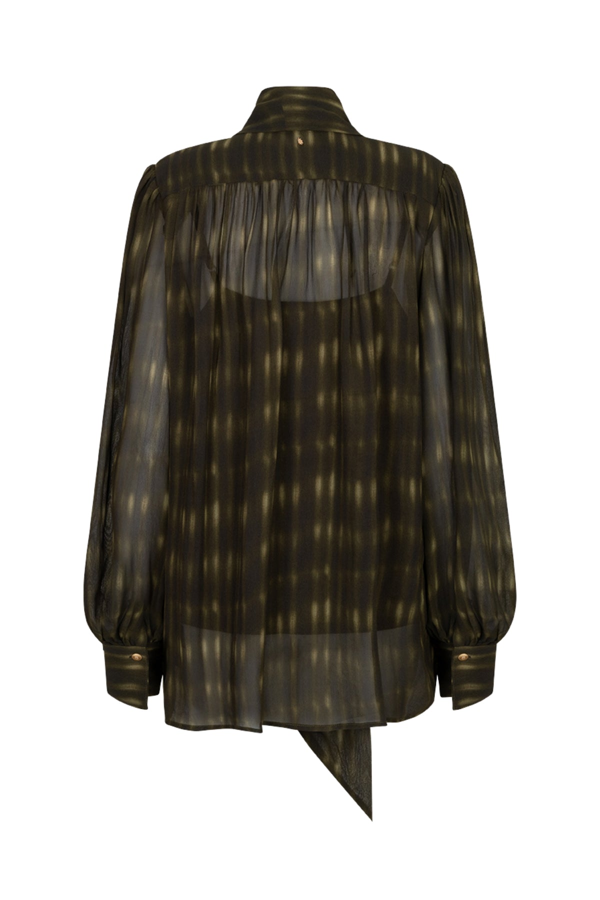 Ibana Tifani Print Blouse met geblurde trailpatroon, licht en comfortabel voor casual dragen.