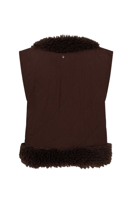 Gilet Faux Fur Detailed Chocolate C35-21-801