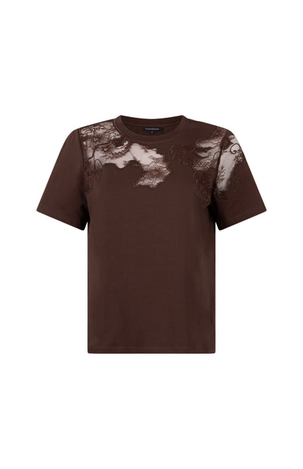 T-shirt Lace Insert Chocolate C38-21-401