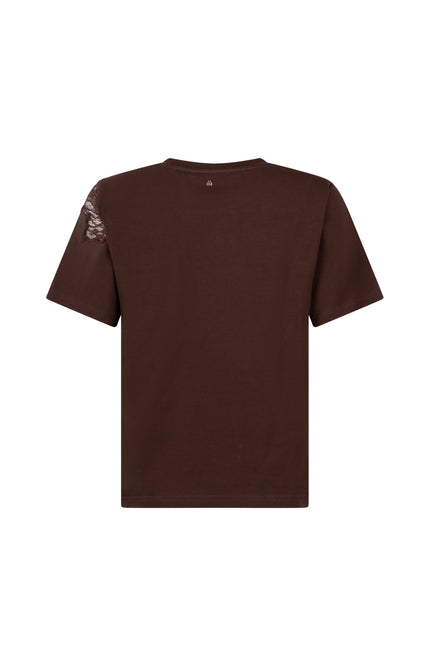 T-shirt Lace Insert Chocolate C38-21-401