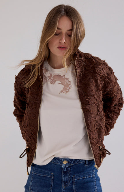 Jacket Fancy Lace Chocolate C39-21-801