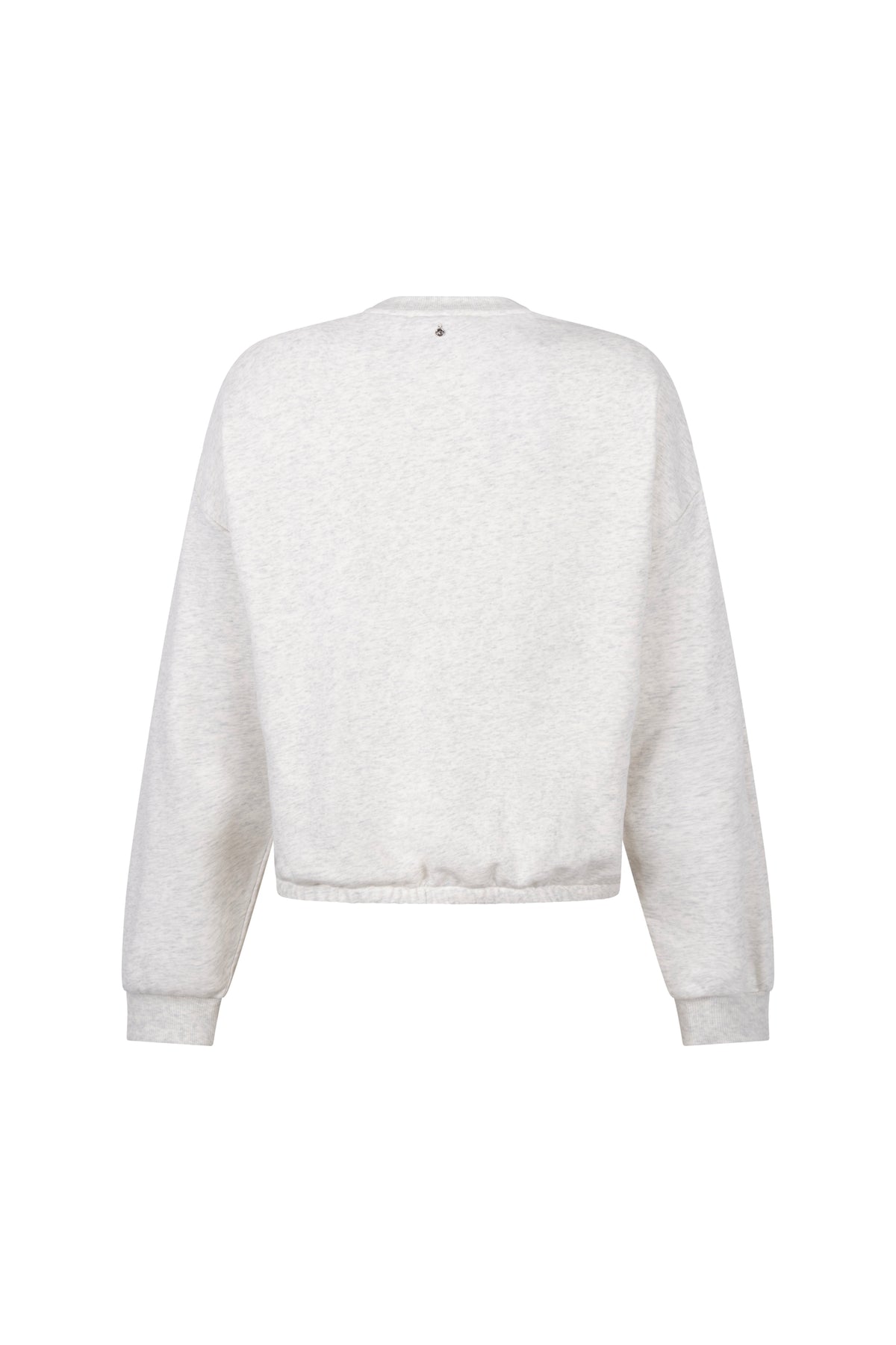 Lichtblauwe Tramontana Day Dreamer Snow Sweater met zachte stof en ronde hals, gedragen door een model.