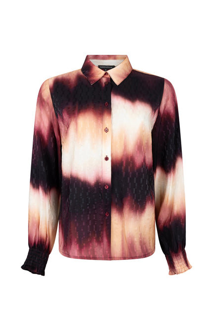 Blouse Autumn Tie Dye Print Pomegranate C19-21-301