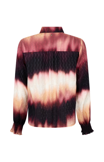 Blouse Autumn Tie Dye Print Pomegranate C19-21-301