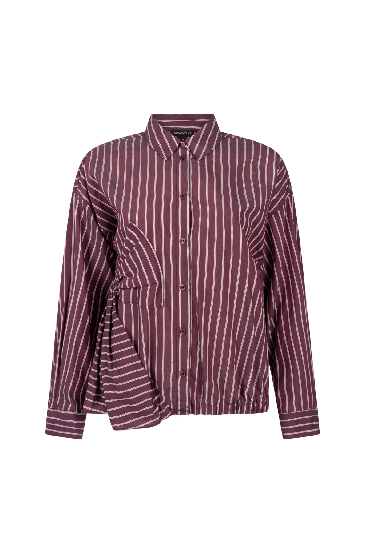 Blouse van Tramontana met strikapplicatie en granaatkleurige details, geschikt voor dames, elegante en modieuze top