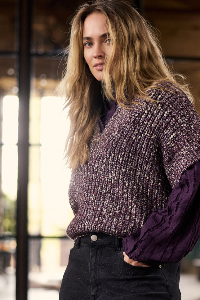 Trui Sleeveless V-Neck Deep Plum Y03-22-601
