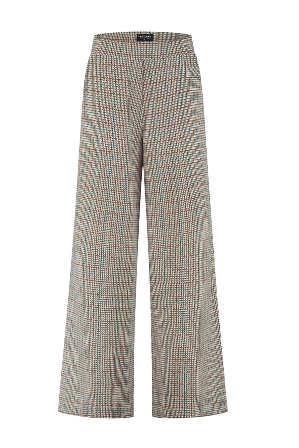 Lady Day reisbroek met ruitprint, comfortabele pasvorm, lichtgewicht en geschikt voor reizen en casual dragen.
