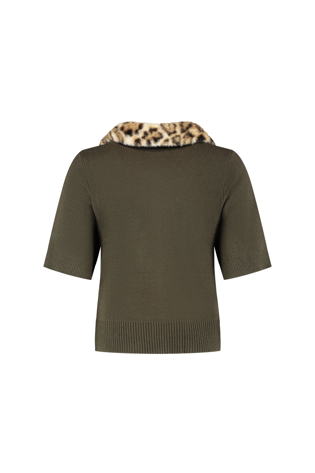 Lady Day Top Marlot Deep Forest L29-601-3473, groene dames top met ronde hals en lange mouwen, getoond op model.