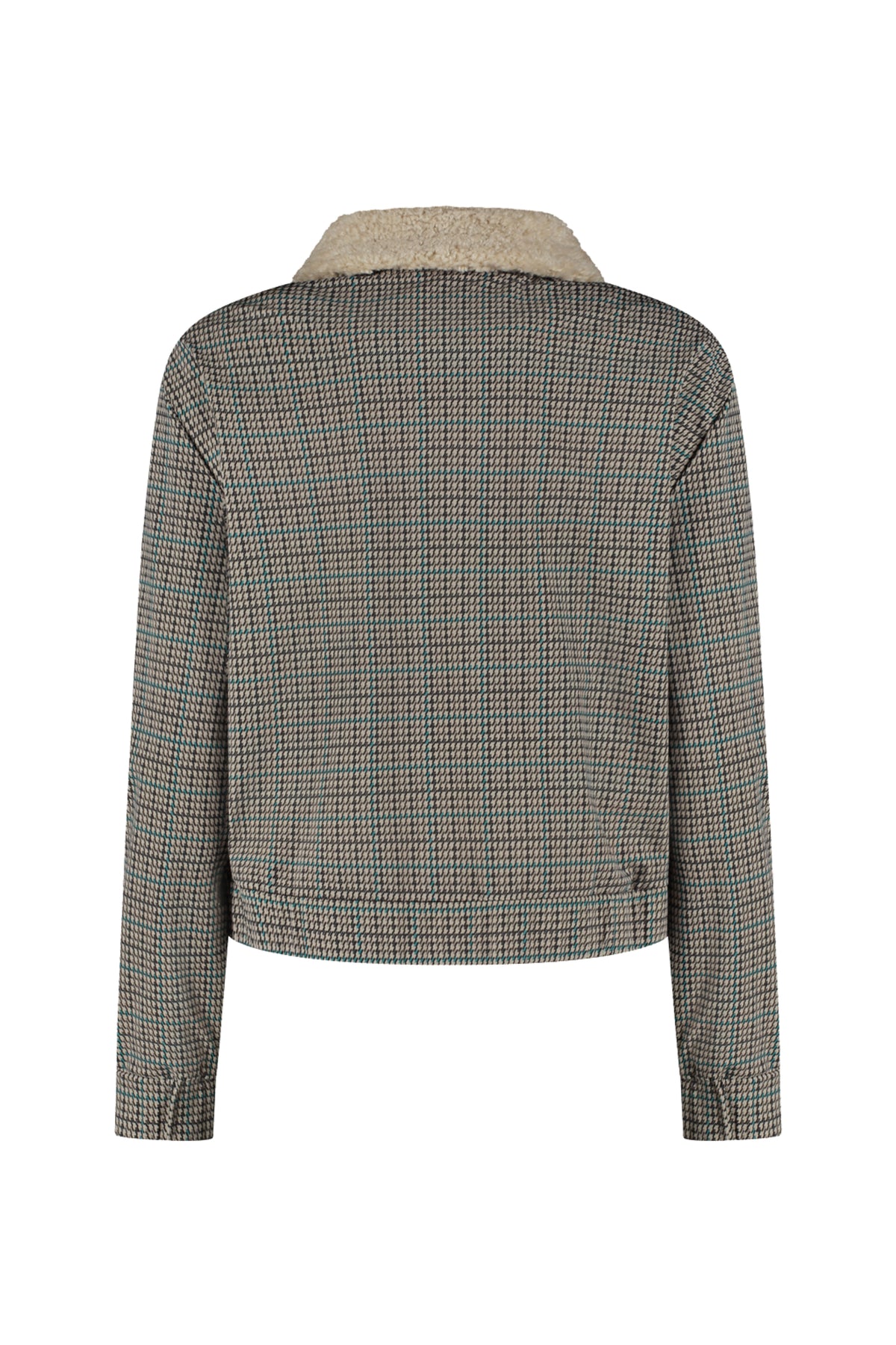Lady Day reiskleding jas Georgia Marin met ruitpatroon, lichte en comfortabele damesjassen voor reizen en dagelijks gebruik.