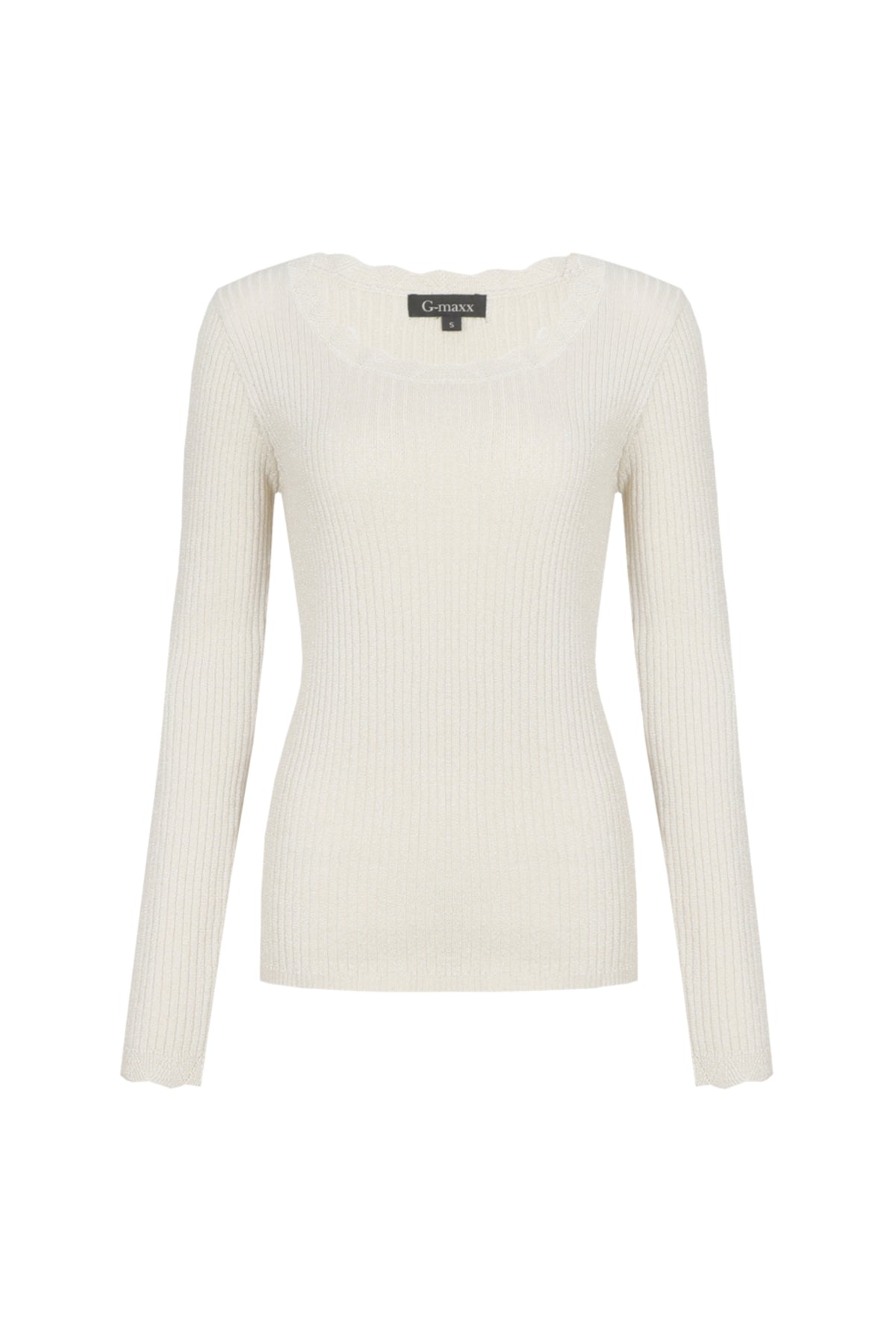 G-maxx Sorca Sand top, lichtgewicht dames top met ronde hals en korte mouwen, geschikt voor casual en zomerse outfits.