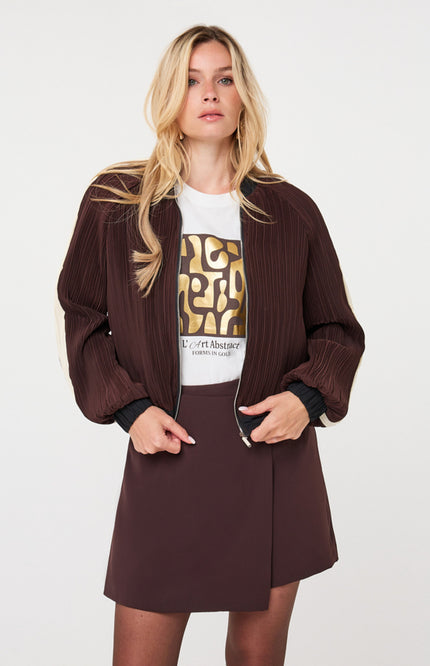 Jacket Bomber Plisse Cacao F26.28500