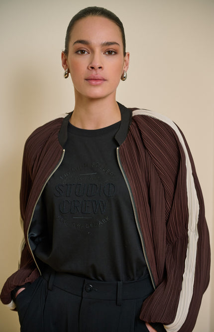 Jacket Bomber Plisse Cacao F26.28500