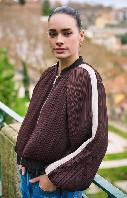 Jacket Bomber Plisse Cacao F26.28500