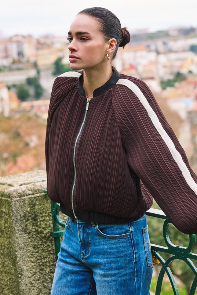 Jacket Bomber Plisse Cacao F26.28500