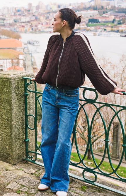 Jacket Bomber Plisse Cacao F26.28500