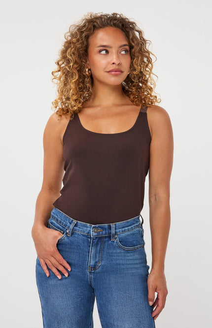 Singlet Lurex Straps Cacao F26.30514
