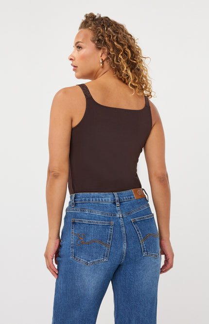 Singlet Lurex Straps Cacao F26.30514