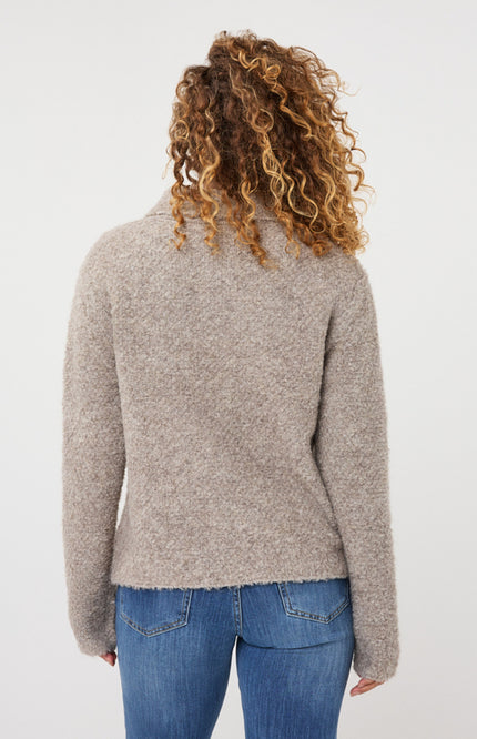 Cardigan Flower Button Grey F26.02510