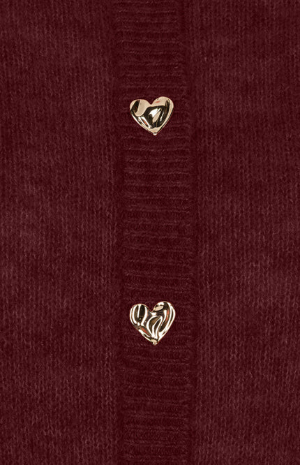 Cardigan Closed Placket Fancy Buttons Merlot F26.07510