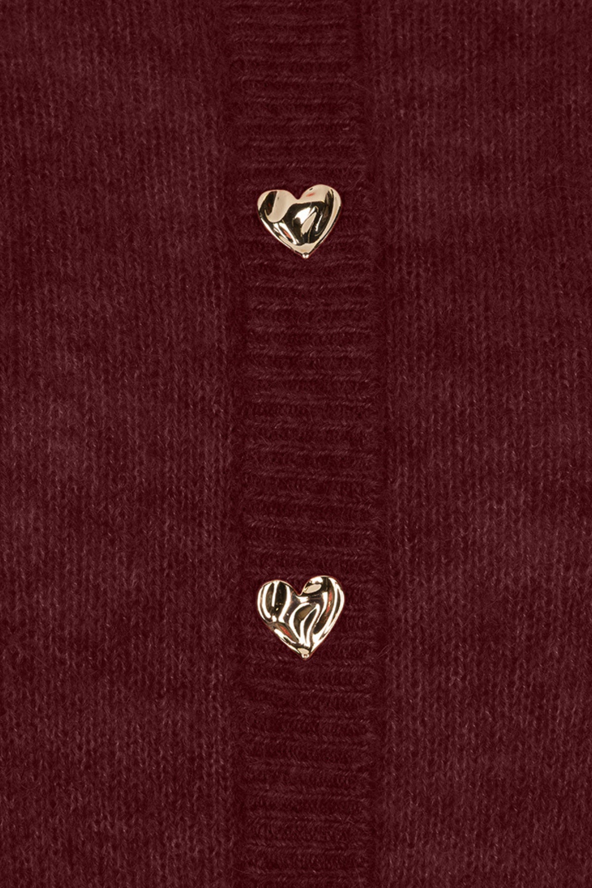 Donkerrode EsQualo cardigan met knoopsluiting en sierknopen, modieus en comfortabel voor dames.