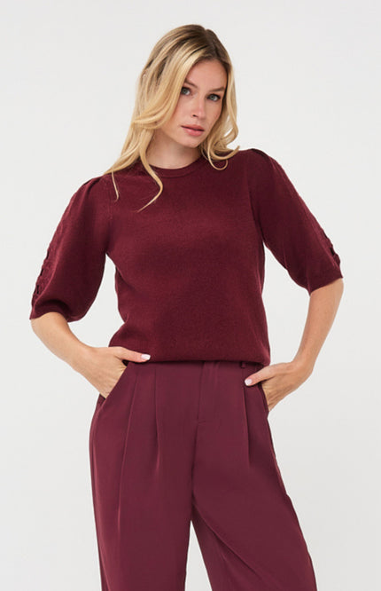 Sweater Knit Embroidery Merlot F26.07524