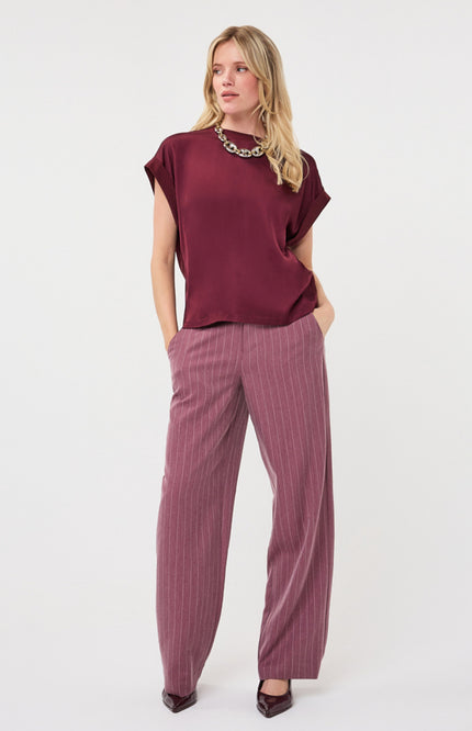 Broek Wide Herringbone Merlot F26.10511