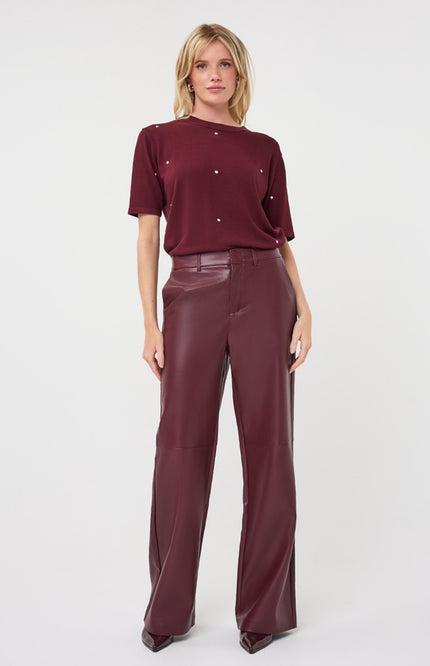 Broek Wide PU Merlot F26.11504