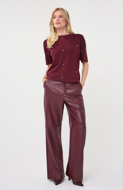 Broek Wide PU Merlot F26.11504