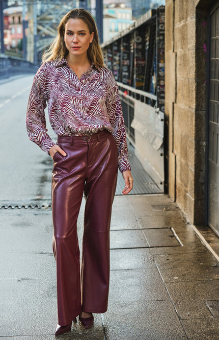 Broek Wide PU Merlot F26.11504